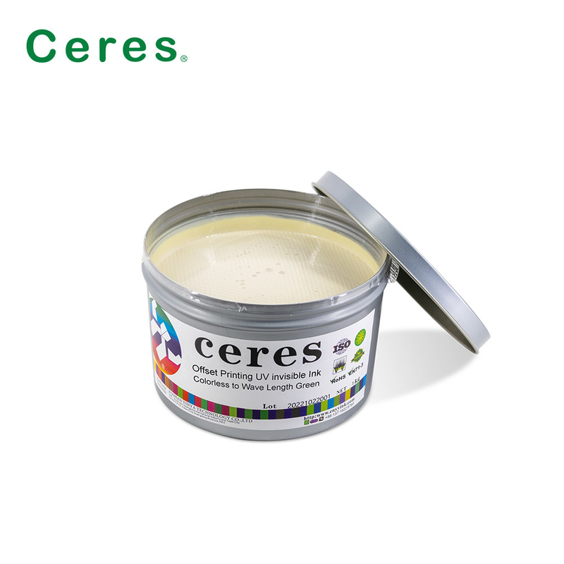 800 nm Ceres UV Unsichtbare Tinte Farblos bis Grün Normal Trocken