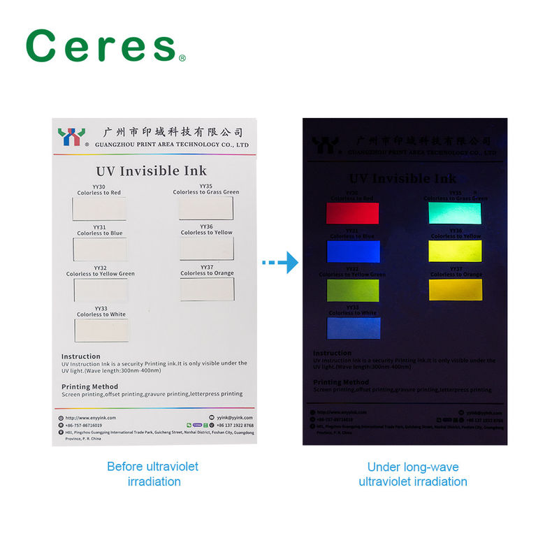 Ceres Uv Unsichtbare Tinte Farblos zu Grün Normal Trocken