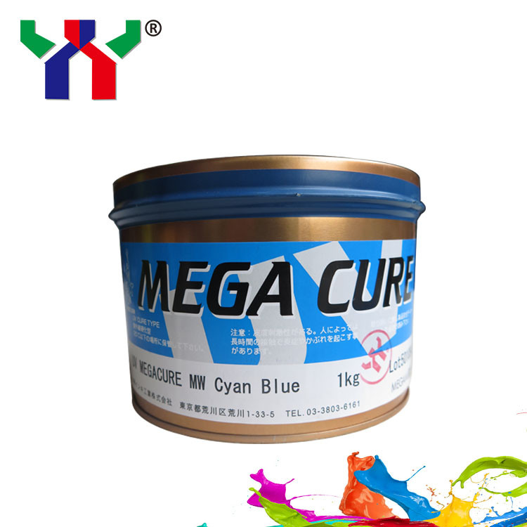 Megami Mega Cure UV Offset Tinte CMYK Schnelltrocknungsfarbe für den Kunststoffdruck