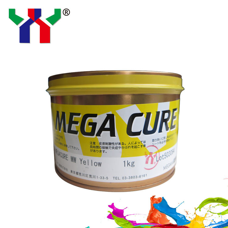 Megami Mega Cure UV Offset Tinte CMYK Schnelltrocknungsfarbe für den Kunststoffdruck