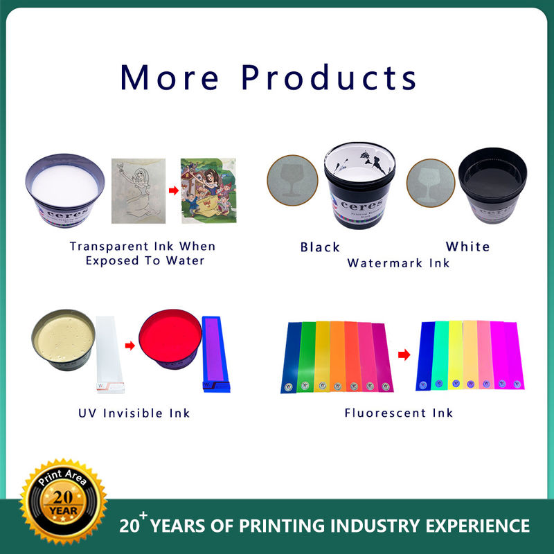 UV-unsichtbare Sicherheitsfarbe für Bildschirmdruck Farblos bis Orange