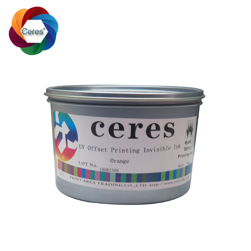 UV-unsichtbare Sicherheitsfarbe für Bildschirmdruck Farblos bis Orange