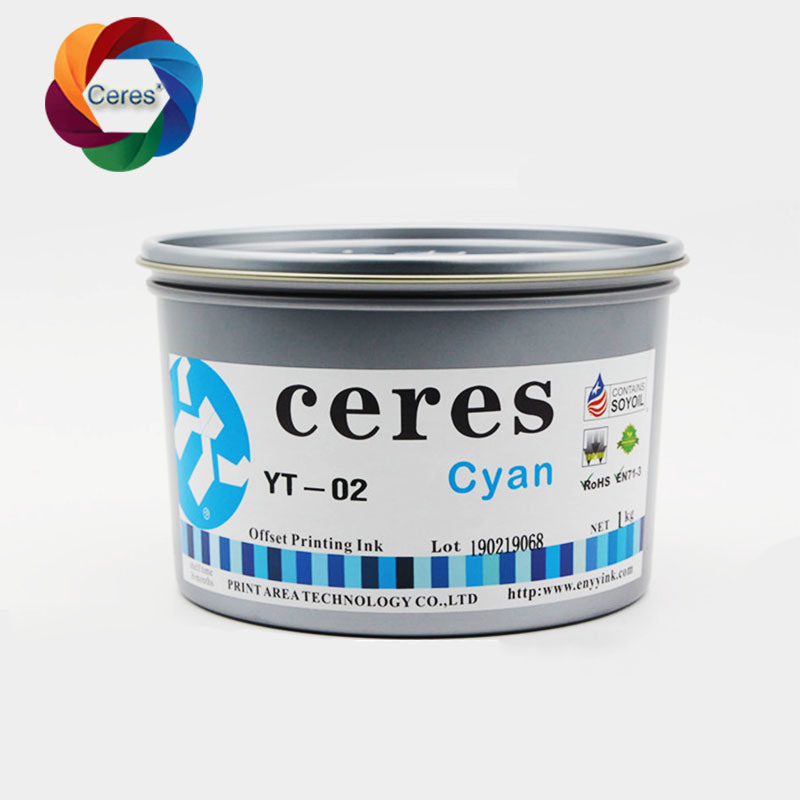 CERES Hochkonzentrierte, ungiftige UV-Offsetdruckfarbe für Papier CMYK-Farbe 1 kg/Dose