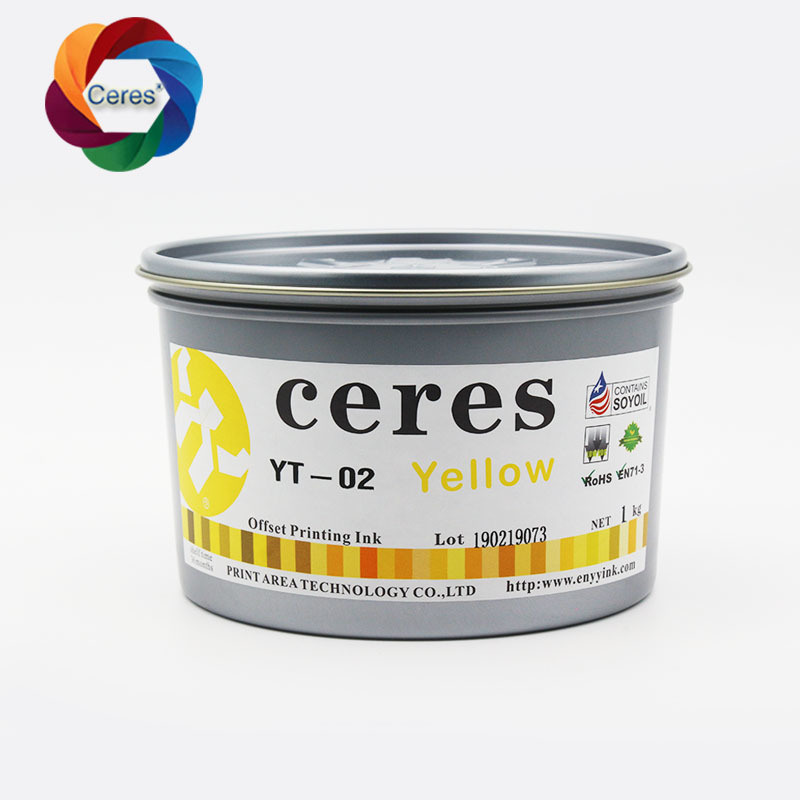 CERES Hochkonzentrierte, ungiftige UV-Offsetdruckfarbe für Papier CMYK-Farbe 1 kg/Dose