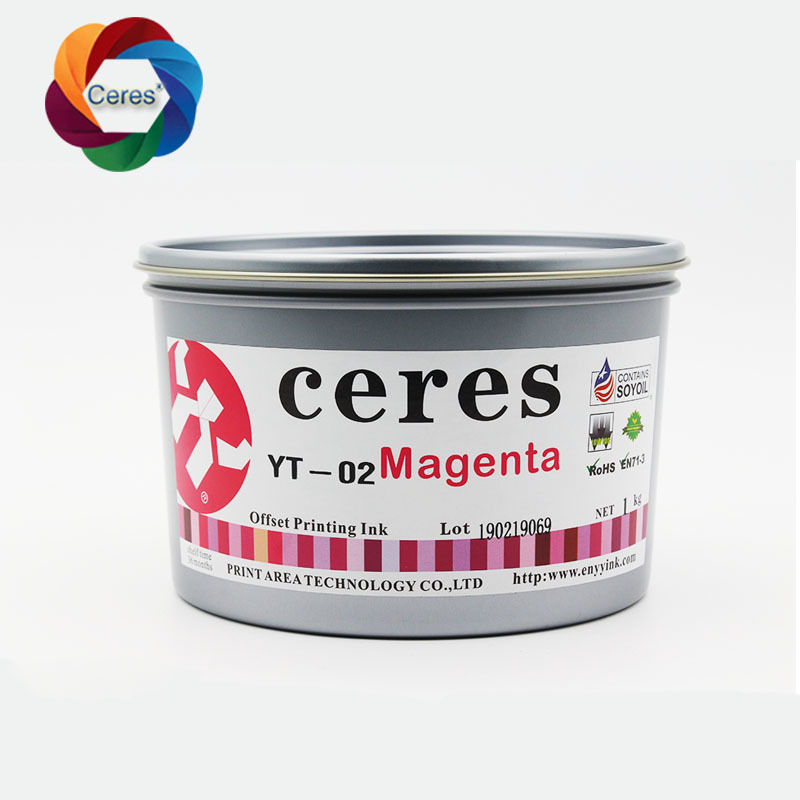 CERES Hochkonzentrierte, ungiftige UV-Offsetdruckfarbe für Papier CMYK-Farbe 1 kg/Dose