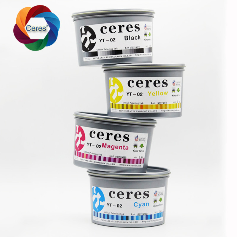 CERES Hochkonzentrierte, ungiftige UV-Offsetdruckfarbe für Papier CMYK-Farbe 1 kg/Dose