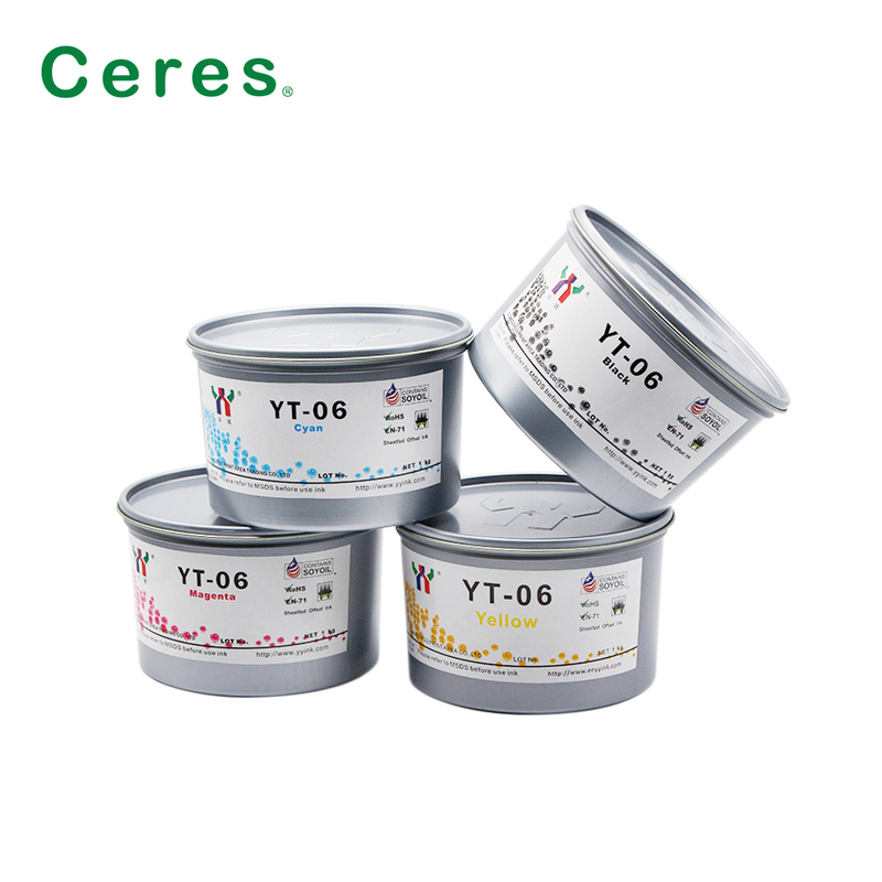 Ceres YT-06 Lösungsmittelbasierte Offsetdruckfarbe für Melamin mit 1 kg/CAN-Packung und Qualität A+