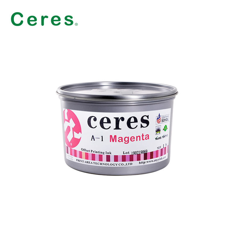 Ceres A-1 Nicht-toxischer Hochglanz 2 Jahre Haltbarkeit Sojabohnen Offset-Druckfarbe für CMYK-Farbe