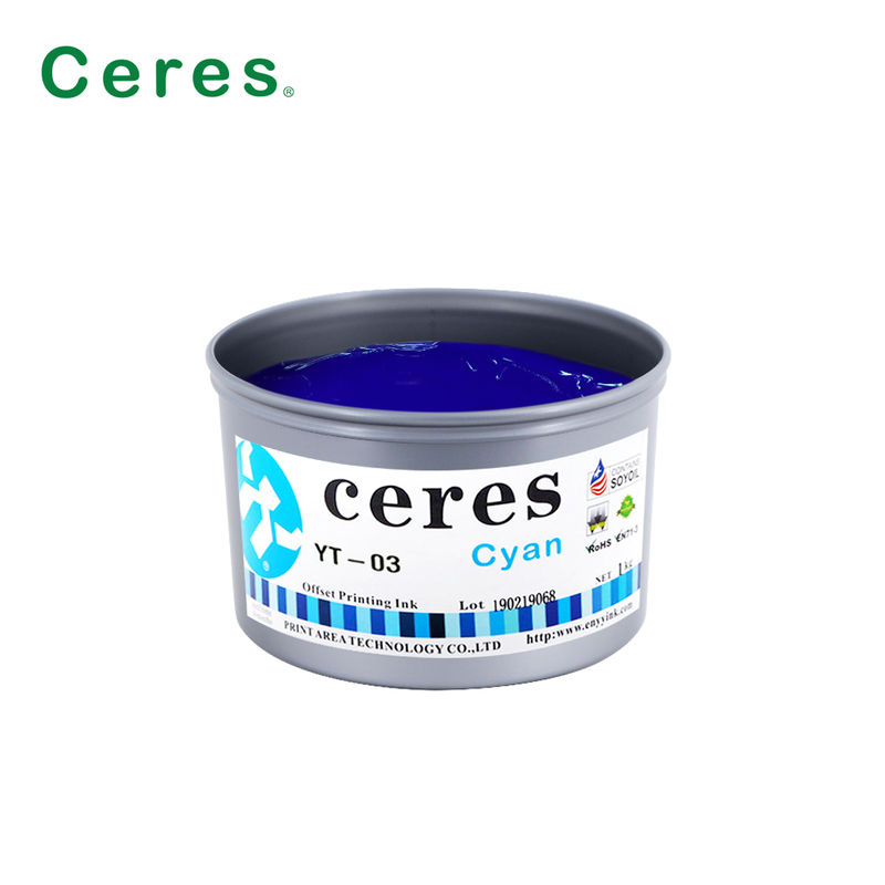 Ceres YT-03 Schnelltrocknende umweltfreundliche, glänzende Offset-Tinte aus Soja für den CMYK-Druck