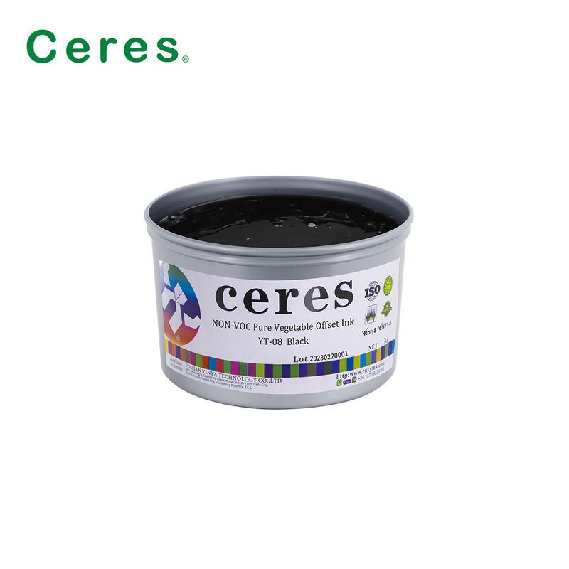 Ceres YT-08 reine pflanzliche CMYK-Offsetdrucke - umweltfreundliche hochglänzende Tinte für Papier- und Kohlenstoffverpackungen