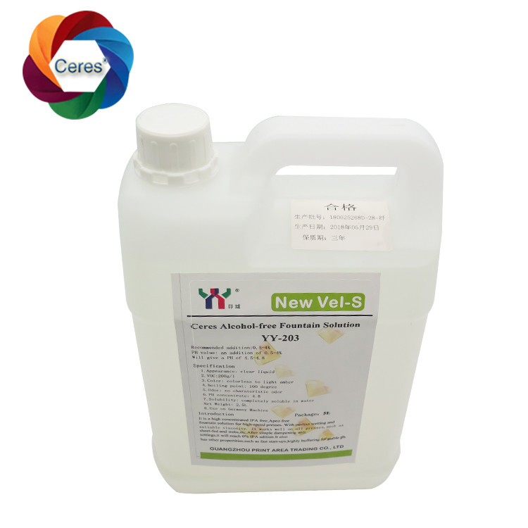 4.5ph 5,5ph Alkoholfreie Quelllösungen Offsetdruckchemikalien UV-Drucker Lack